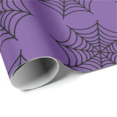 Halloween Spider Web Black Lila Goth Spooky Geschenkpapier (Rolleneckpunkt)
