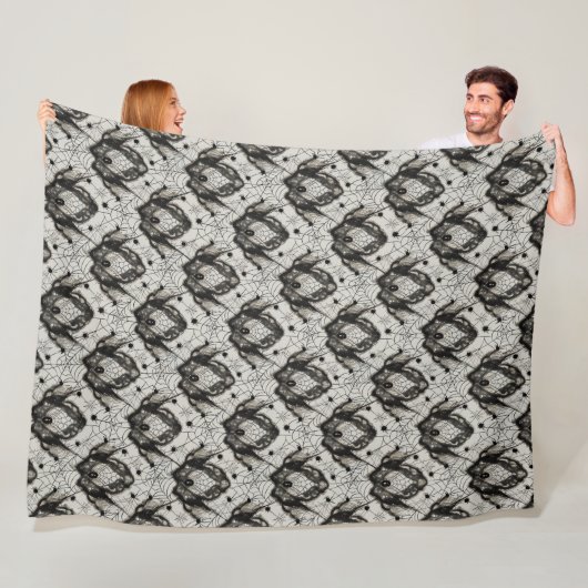 Halloween Spider Web Blanket - Nahtloses Gothic Fleecedecke (Beispiel)