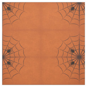 Halloween Spider Web Combed Cotton Fabric Stoff