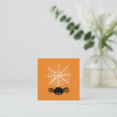 Halloween Spider Web Empfehlungskarte (Stehend Vorderseite)