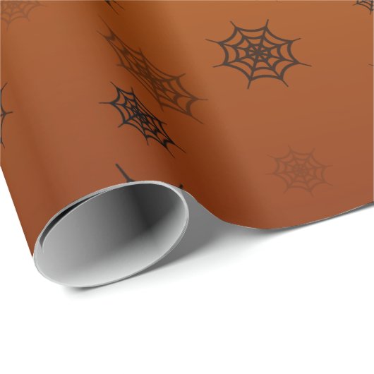 Halloween Spider Web Geschenkpapier (Rolleneckpunkt)