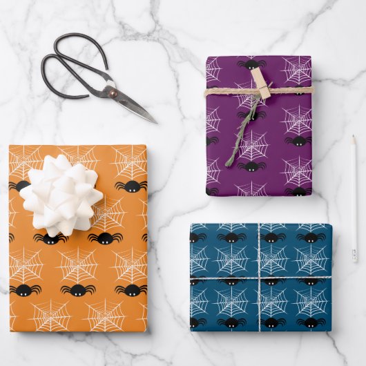 Halloween Spider Web Geschenkpapier Set (Vorderseite)
