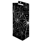 Halloween Spider Web Geschenktüte Für Weinflaschen (Rückseite Schrägansicht)