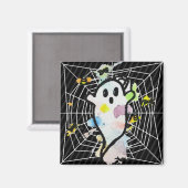 Halloween Spider Web Ghost Magnet (Vorderseite/Rückseite)
