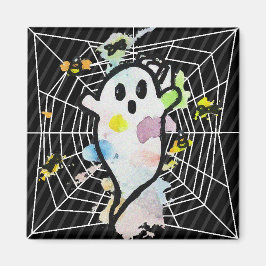 Halloween Spider Web Ghost Magnet