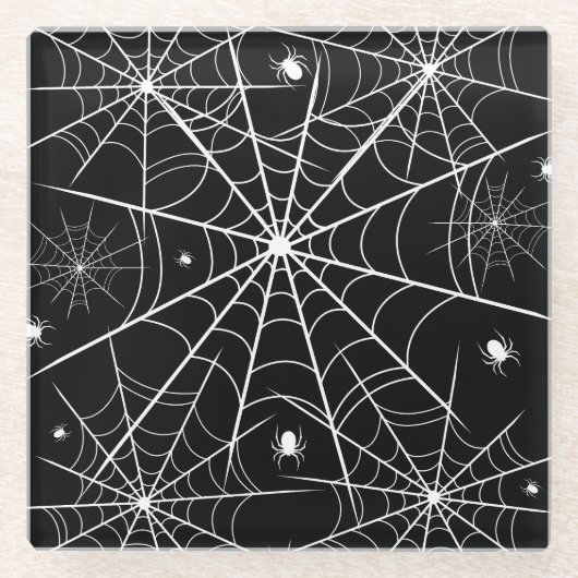 Halloween Spider Web Glasuntersetzer (Vorderseite)