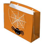 Halloween Spider Web Große Geschenktüte (Rückseite Schrägansicht)