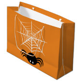 Halloween Spider Web Große Geschenktüte (Vorderseite Schrägansicht)