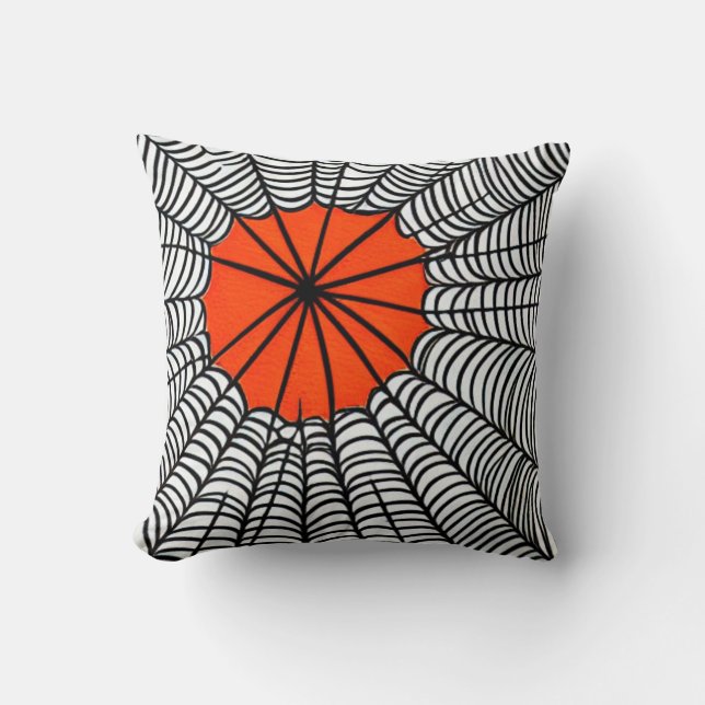 Halloween Spider Web Kissen (Vorderseite)