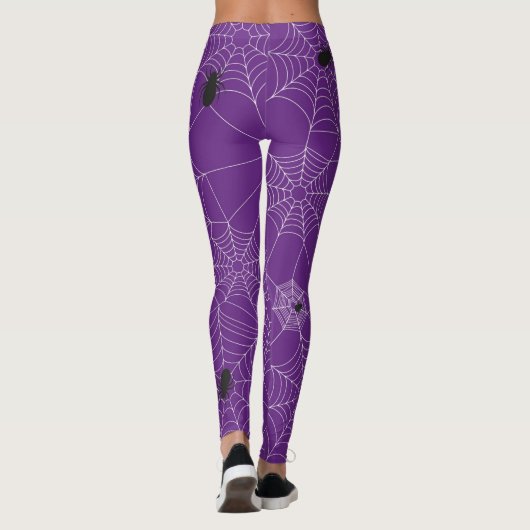 Halloween Spider Web-Leggings - Lila Leggings (Rückseite)