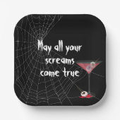 Halloween Spider Web mit Eyeball Martini Pappteller (Vorderseite)