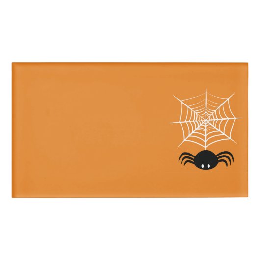 Halloween Spider Web Namenschild (Vorderseite)