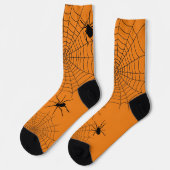 Halloween Spider Web Orange Party Socken (Linkes Detail)