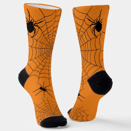 Halloween Spider Web Orange Party Socken (Gewinkelt)