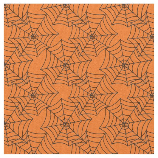 Halloween Spider Web Orange Stoff (Nahaufnahme)