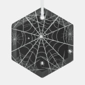 Halloween Spider Web Ornament Aus Glas (Vorderseite)