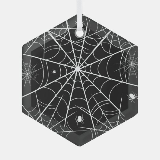 Halloween Spider Web Ornament Aus Glas (Vorderseite)