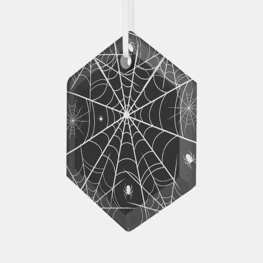 Halloween Spider Web Ornament Aus Glas (Vorderseite Links)