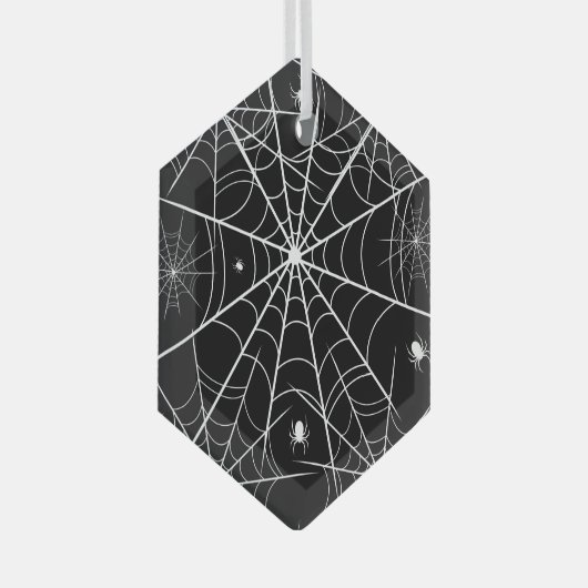 Halloween Spider Web Ornament Aus Glas (Vorderseite Rechts)