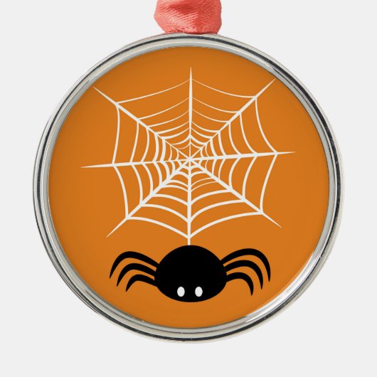Halloween Spider Web Ornament Aus Metall (Vorne)