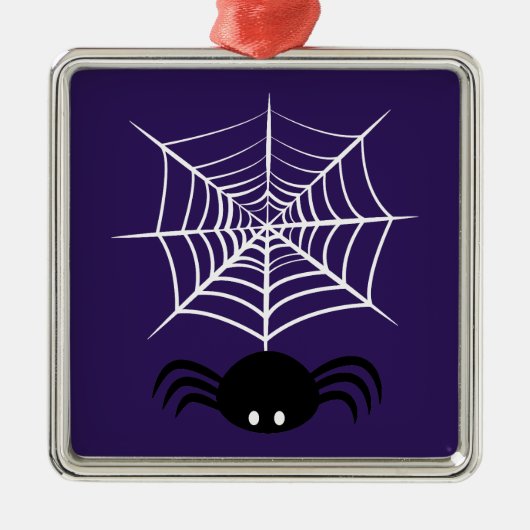 Halloween Spider Web Ornament Aus Metall (Vorne)
