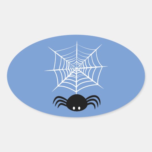 Halloween Spider Web Ovaler Aufkleber (Vorderseite)