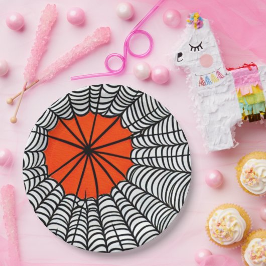 Halloween Spider Web Pappteller (Party)