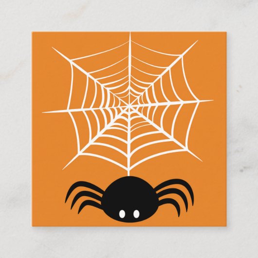 Halloween Spider Web Quadratische Visitenkarte (Vorderseite)