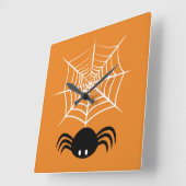 Halloween Spider Web Quadratische Wanduhr (Winkel)