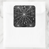 Halloween Spider Web Quadratischer Aufkleber (Tasche)