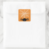 Halloween Spider Web Quadratischer Aufkleber (Tasche)