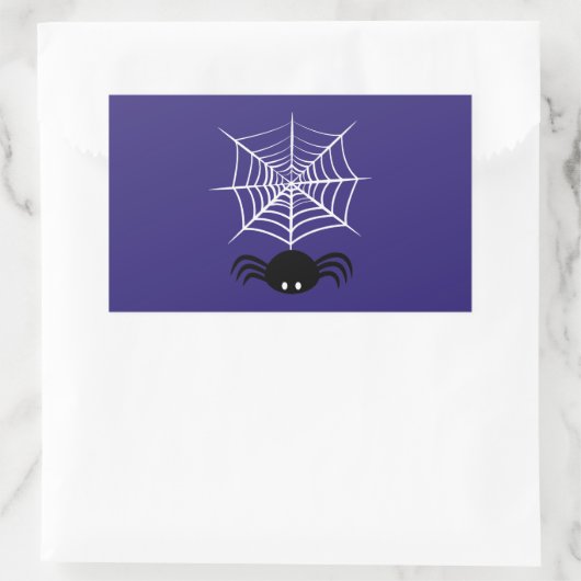 Halloween Spider Web Rechteckiger Aufkleber (Tasche)