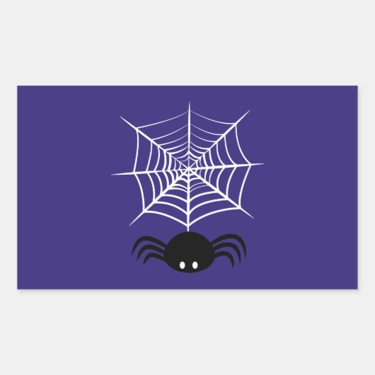 Halloween Spider Web Rechteckiger Aufkleber (Vorderseite)
