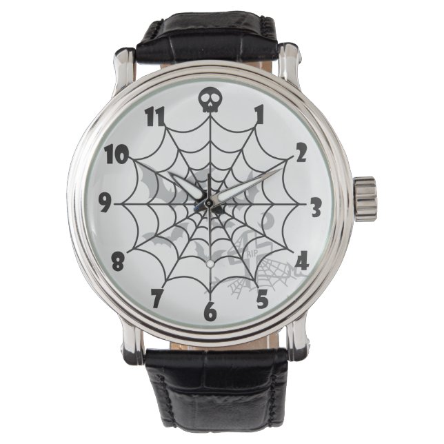 Halloween Spider Web-RIP TR Armbanduhr (Vorderseite)
