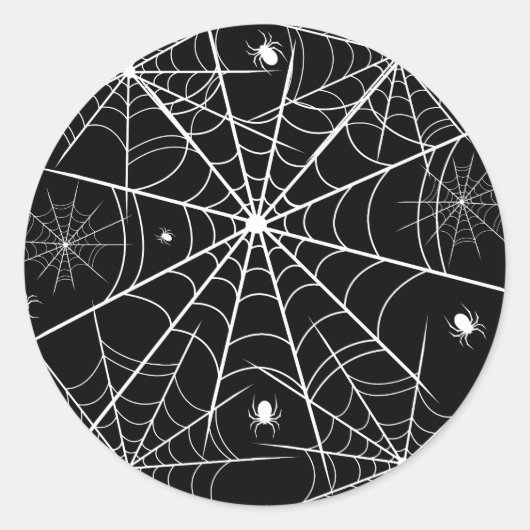 Halloween Spider Web Runder Aufkleber (Vorderseite)
