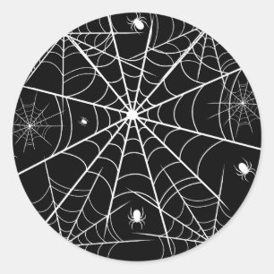 Halloween Spider Web Runder Aufkleber