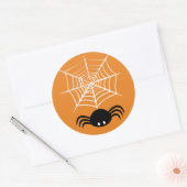 Halloween Spider Web Runder Aufkleber (Umschlag)
