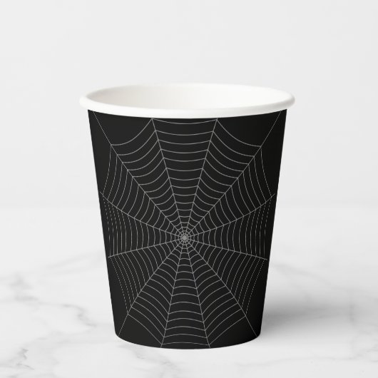 Halloween Spider Web schwarz Pappbecher (Vorderseite)