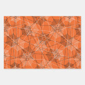 Halloween Spider Web Schwarz-weiß Orange Gift Geschenkpapier Set (Vorderseite 2)