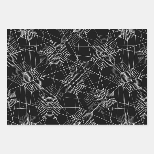 Halloween Spider Web Schwarz-weiß Orange Gift Geschenkpapier Set (Vorderseite)