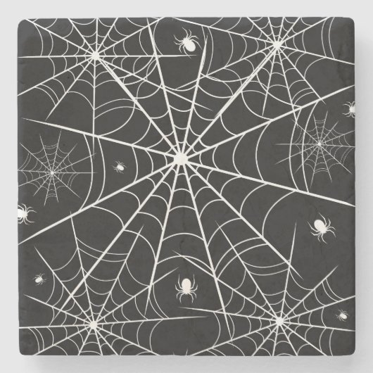 Halloween Spider Web Steinuntersetzer (Vorderseite)