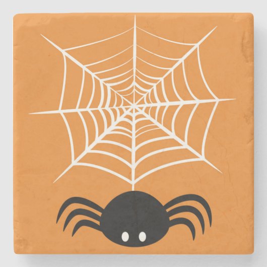 Halloween Spider Web Steinuntersetzer (Vorderseite)