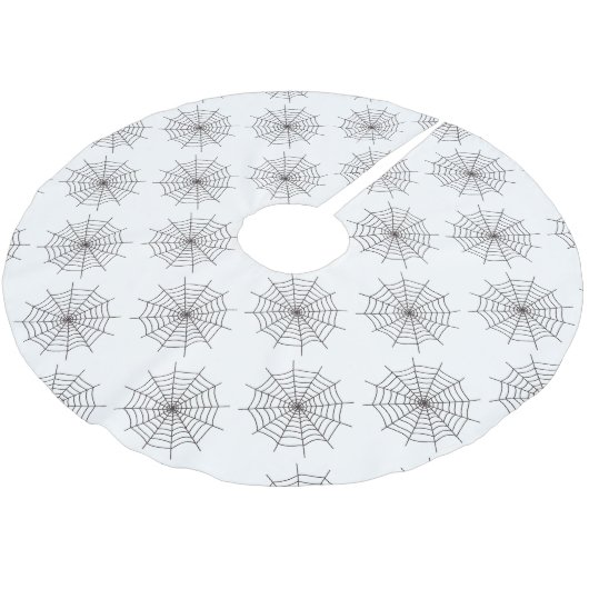 Halloween, Spider Web, Trick oder Treat, Boo Polyester Weihnachtsbaumdecke (Schrägansicht)