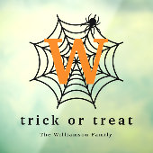 Halloween Spider Web Trick oder Treat Monogram Fensteraufkleber (Blatt 3)