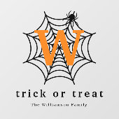 Halloween Spider Web Trick oder Treat Monogram Fensteraufkleber (Blatt)