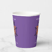 Halloween Spider Web Trick oder Treat Monogram Pappbecher (Rechts)