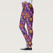 Halloween Spider Web und Kürbislaterne Leggings (Links)