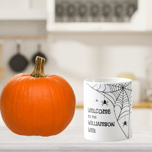 Halloween Spider Web Willkommen Kaffeetasse