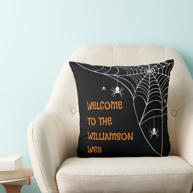 Halloween Spider Web Willkommen Kissen (Von Creator hochgeladen)