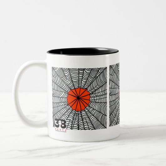 Halloween Spider Web Zweifarbige Tasse (Links)